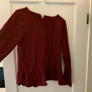 J Crew Peplum long sleeve